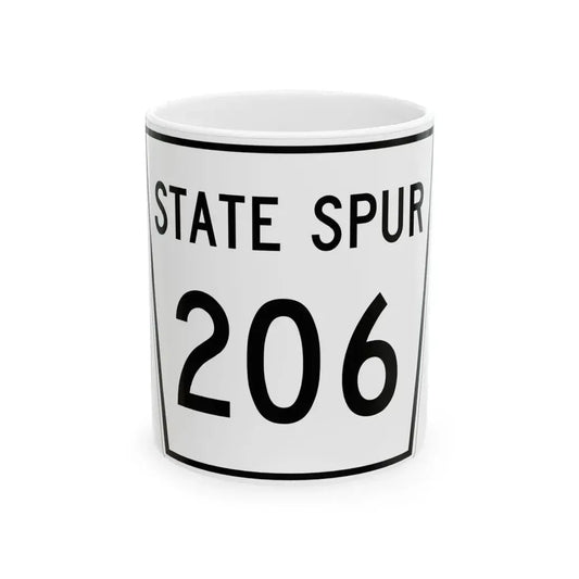 Nebraska State Spur 206 (Nebraska) (Road Sign) White Coffee Mug 11oz - Go Mug Yourself