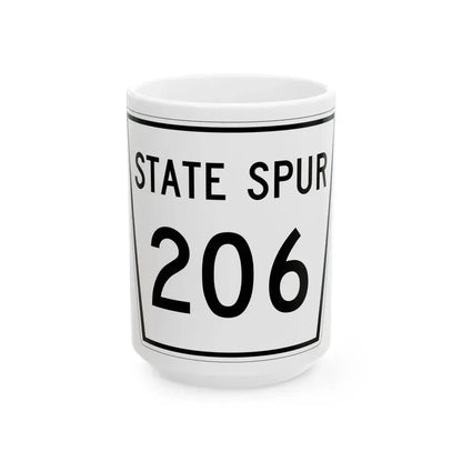 Nebraska State Spur 206 (Nebraska) (Road Sign) White Coffee Mug 15oz - Go Mug Yourself