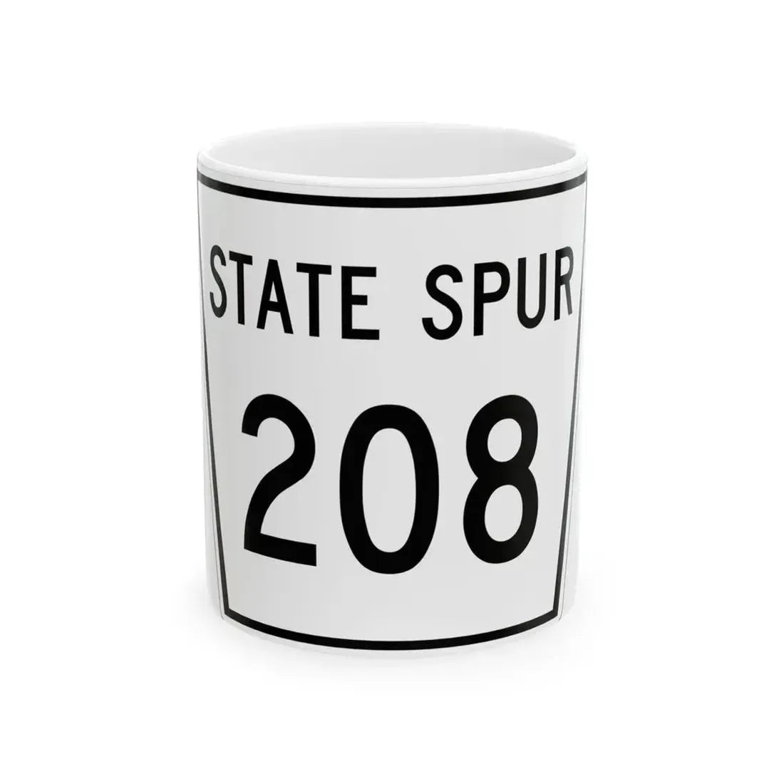 Nebraska State Spur 208 (Nebraska) (Road Sign) White Coffee Mug 11oz - Go Mug Yourself