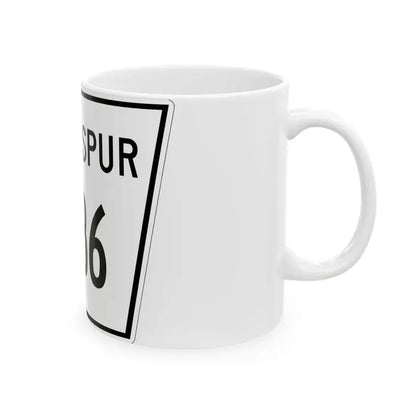 Nebraska State Spur 2136 (Nebraska) (Road Sign) White Coffee Mug - Go Mug Yourself