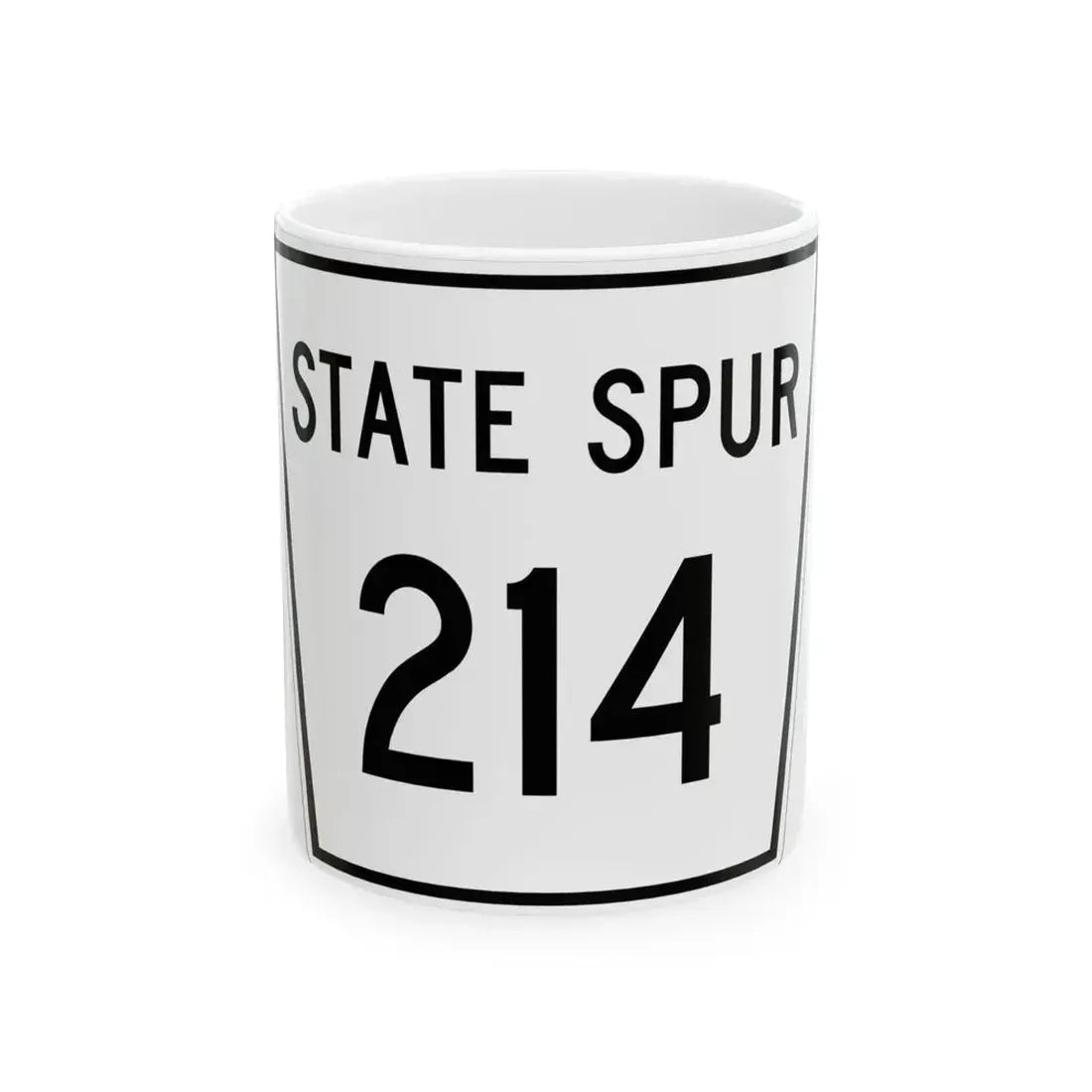 Nebraska State Spur 214 (Nebraska) (Road Sign) White Coffee Mug 11oz - Go Mug Yourself