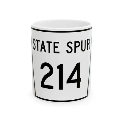 Nebraska State Spur 214 (Nebraska) (Road Sign) White Coffee Mug 11oz - Go Mug Yourself