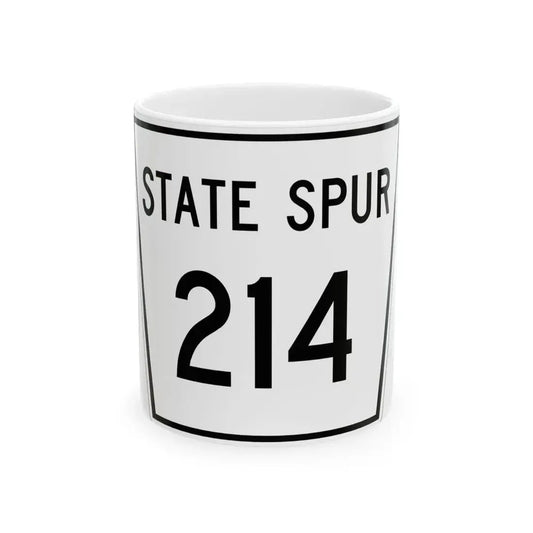 Nebraska State Spur 214 (Nebraska) (Road Sign) White Coffee Mug 11oz - Go Mug Yourself
