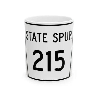 Nebraska State Spur 215 (Nebraska) (Road Sign) White Coffee Mug 11oz - Go Mug Yourself