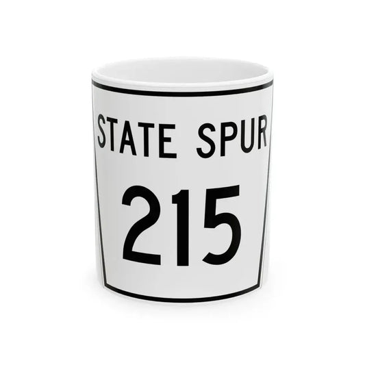 Nebraska State Spur 215 (Nebraska) (Road Sign) White Coffee Mug 11oz - Go Mug Yourself