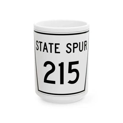 Nebraska State Spur 215 (Nebraska) (Road Sign) White Coffee Mug 15oz - Go Mug Yourself