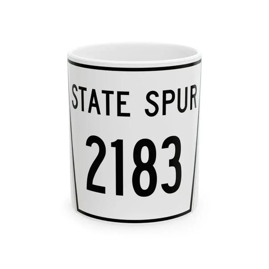 Nebraska State Spur 2183 (Nebraska) (Road Sign) White Coffee Mug 11oz - Go Mug Yourself