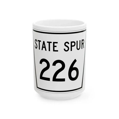 Nebraska State Spur 226 (Nebraska) (Road Sign) White Coffee Mug 15oz - Go Mug Yourself