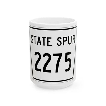 Nebraska State Spur 2275 (Nebraska) (Road Sign) White Coffee Mug 15oz - Go Mug Yourself
