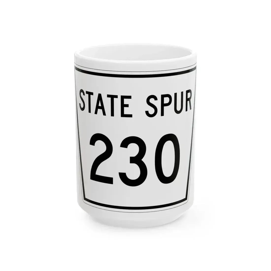 Nebraska State Spur 230 (Nebraska) (Road Sign) White Coffee Mug 15oz - Go Mug Yourself