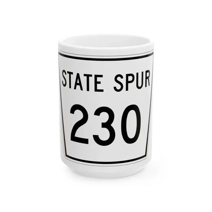 Nebraska State Spur 230 (Nebraska) (Road Sign) White Coffee Mug 15oz - Go Mug Yourself