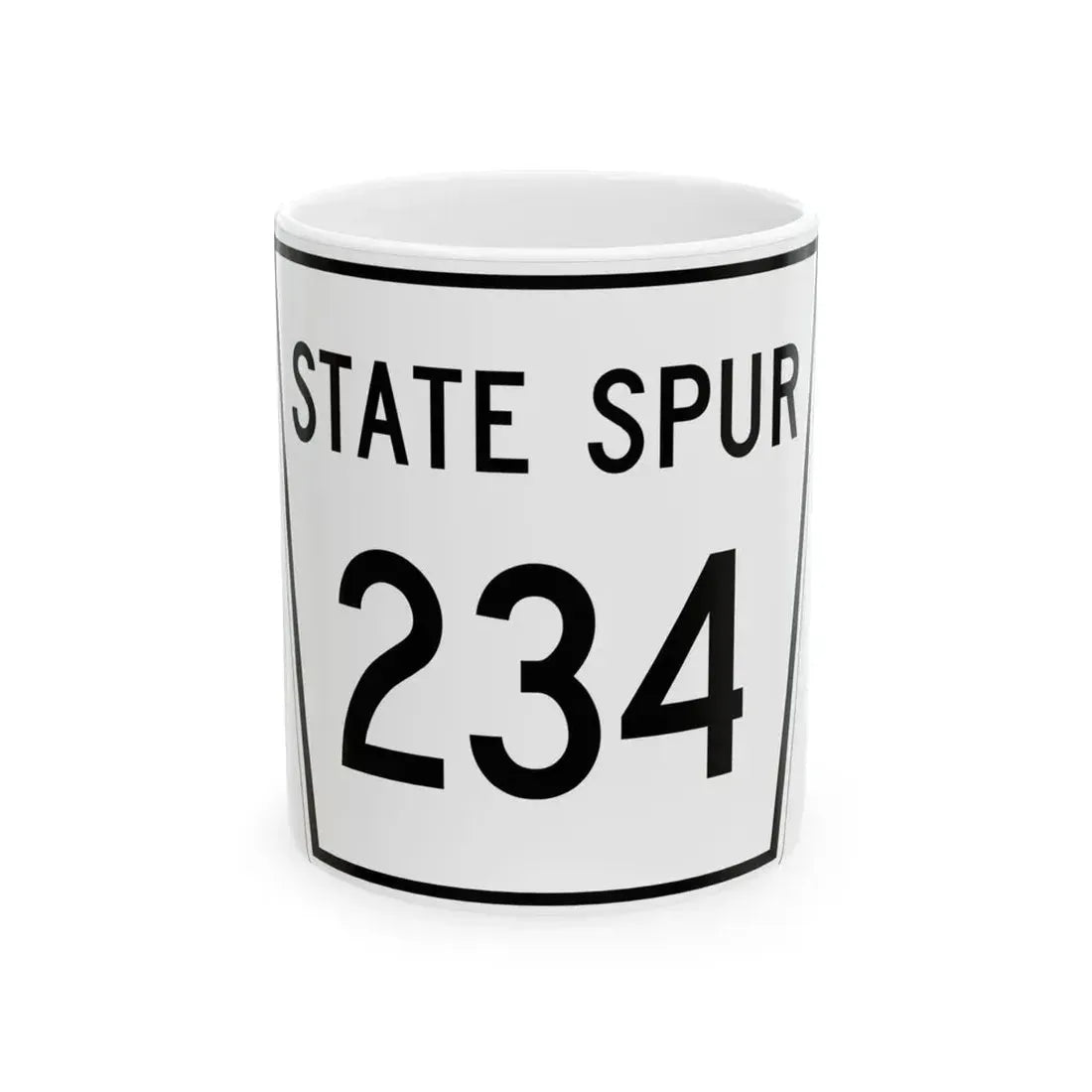Nebraska State Spur 234 (Nebraska) (Road Sign) White Coffee Mug 11oz - Go Mug Yourself