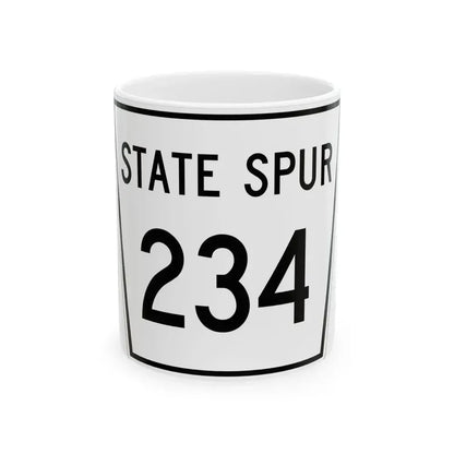 Nebraska State Spur 234 (Nebraska) (Road Sign) White Coffee Mug 11oz - Go Mug Yourself