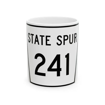 Nebraska State Spur 241 (Nebraska) (Road Sign) White Coffee Mug 11oz - Go Mug Yourself