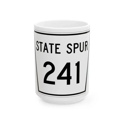 Nebraska State Spur 241 (Nebraska) (Road Sign) White Coffee Mug 15oz - Go Mug Yourself