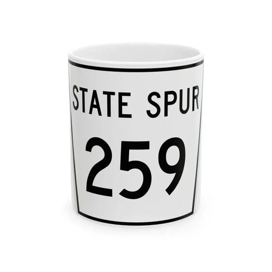 Nebraska State Spur 259 (Nebraska) (Road Sign) White Coffee Mug 11oz - Go Mug Yourself