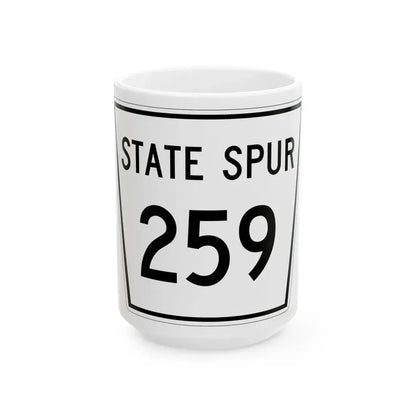 Nebraska State Spur 259 (Nebraska) (Road Sign) White Coffee Mug 15oz - Go Mug Yourself