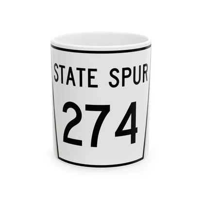 Nebraska State Spur 274 (Nebraska) (Road Sign) White Coffee Mug 11oz - Go Mug Yourself