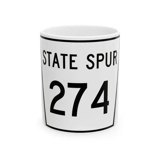 Nebraska State Spur 274 (Nebraska) (Road Sign) White Coffee Mug 11oz - Go Mug Yourself