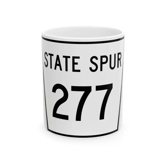 Nebraska State Spur 277 (Nebraska) (Road Sign) White Coffee Mug 11oz - Go Mug Yourself