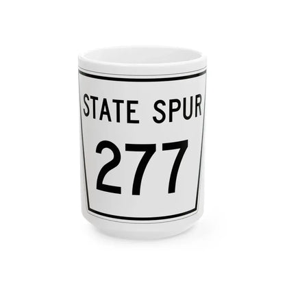 Nebraska State Spur 277 (Nebraska) (Road Sign) White Coffee Mug 15oz - Go Mug Yourself