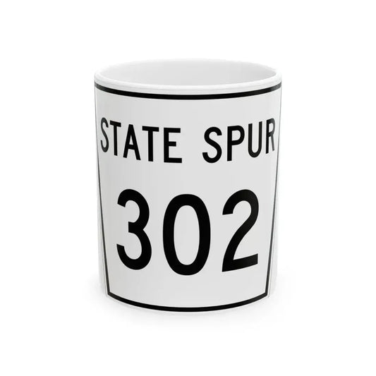 Nebraska State Spur 302 (Nebraska) (Road Sign) White Coffee Mug 11oz - Go Mug Yourself