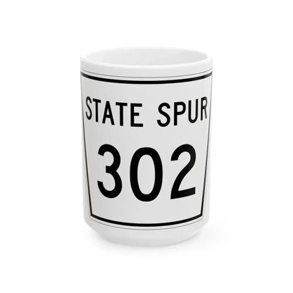 Nebraska State Spur 302 (Nebraska) (Road Sign) White Coffee Mug 15oz - Go Mug Yourself