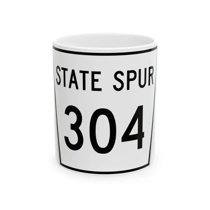 Nebraska State Spur 304 (Nebraska) (Road Sign) White Coffee Mug 11oz - Go Mug Yourself