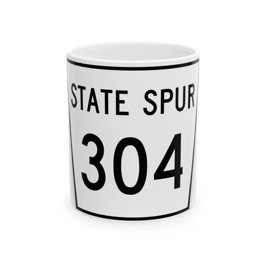 Nebraska State Spur 304 (Nebraska) (Road Sign) White Coffee Mug 11oz - Go Mug Yourself