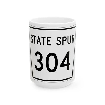 Nebraska State Spur 304 (Nebraska) (Road Sign) White Coffee Mug 15oz - Go Mug Yourself