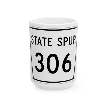Nebraska State Spur 306 (Nebraska) (Road Sign) White Coffee Mug 15oz - Go Mug Yourself