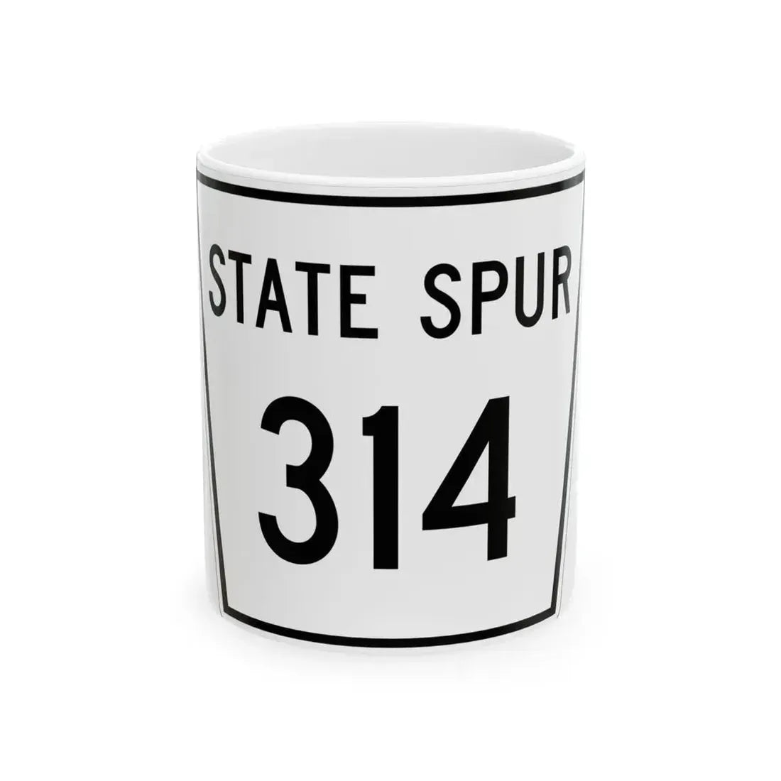 Nebraska State Spur 314 (Nebraska) (Road Sign) White Coffee Mug 11oz - Go Mug Yourself