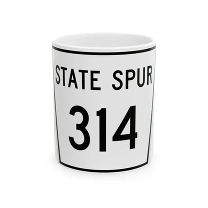 Nebraska State Spur 314 (Nebraska) (Road Sign) White Coffee Mug 11oz - Go Mug Yourself