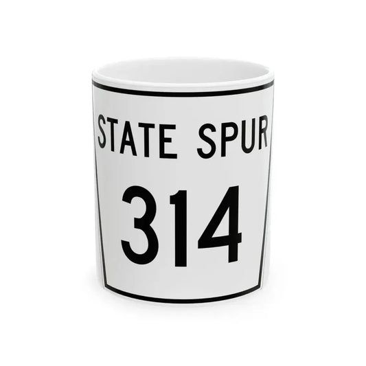 Nebraska State Spur 314 (Nebraska) (Road Sign) White Coffee Mug 11oz - Go Mug Yourself