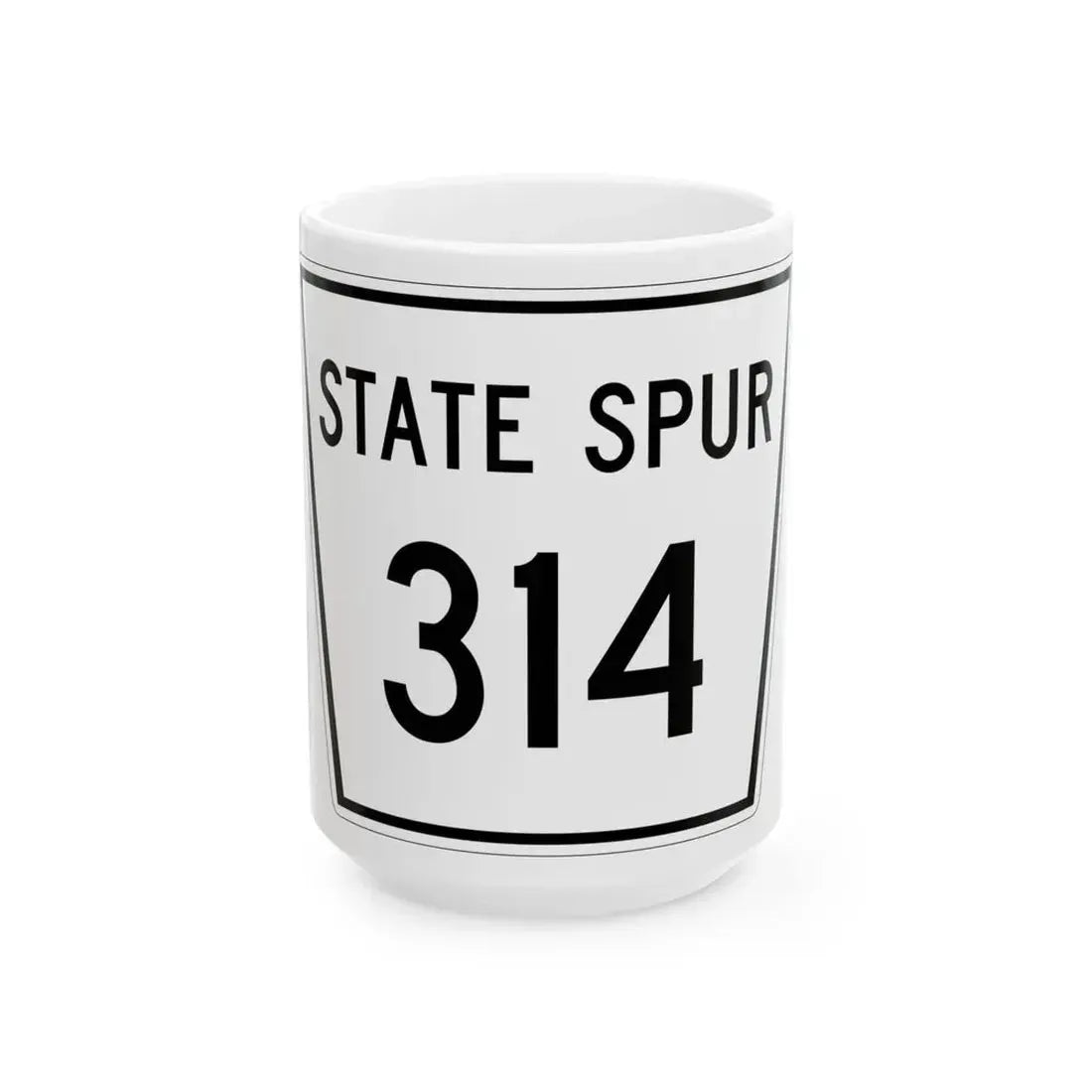 Nebraska State Spur 314 (Nebraska) (Road Sign) White Coffee Mug 15oz - Go Mug Yourself
