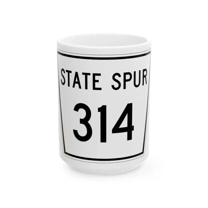 Nebraska State Spur 314 (Nebraska) (Road Sign) White Coffee Mug 15oz - Go Mug Yourself