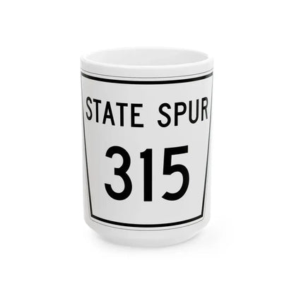 Nebraska State Spur 315 (Nebraska) (Road Sign) White Coffee Mug 15oz - Go Mug Yourself