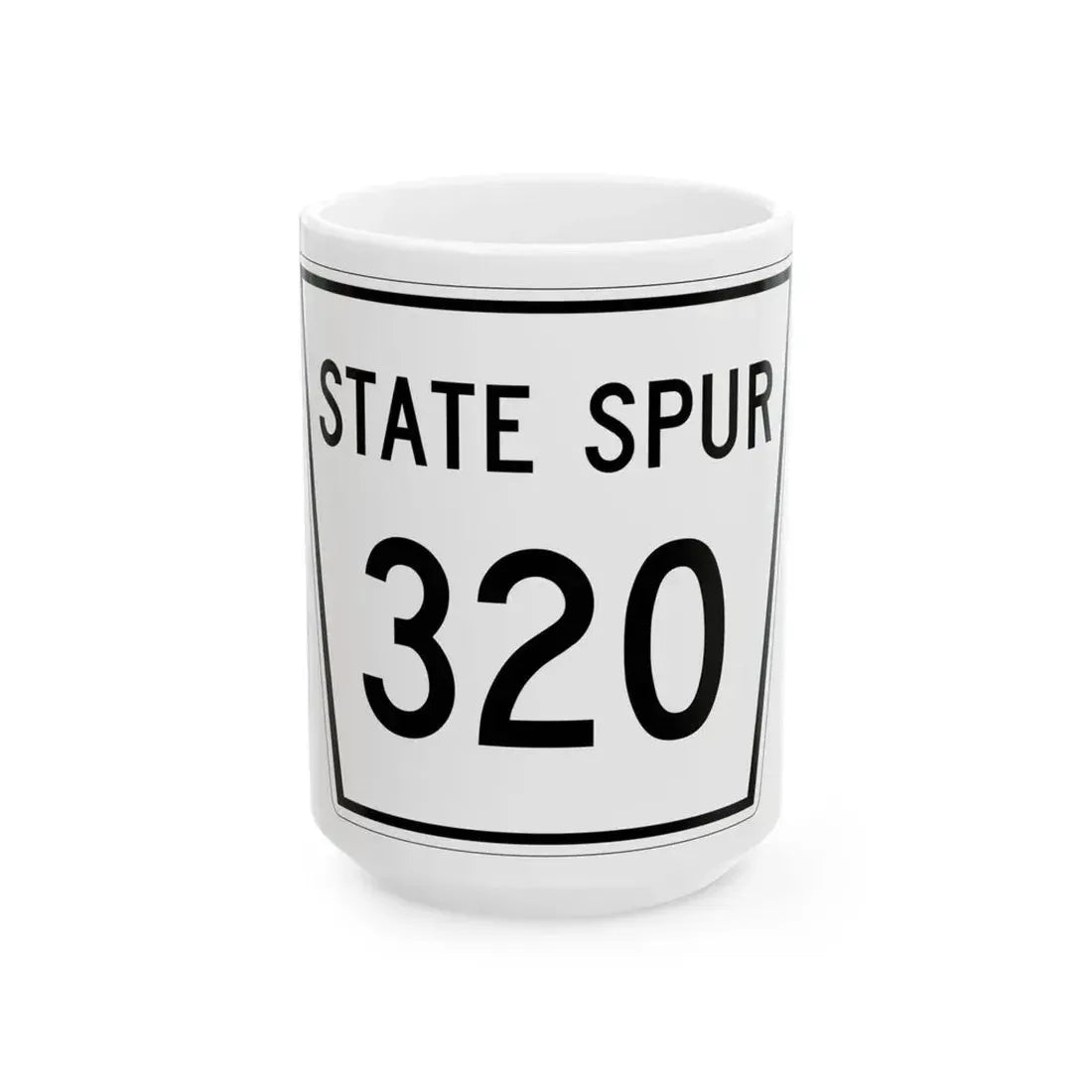 Nebraska State Spur 320 (Nebraska) (Road Sign) White Coffee Mug 15oz - Go Mug Yourself