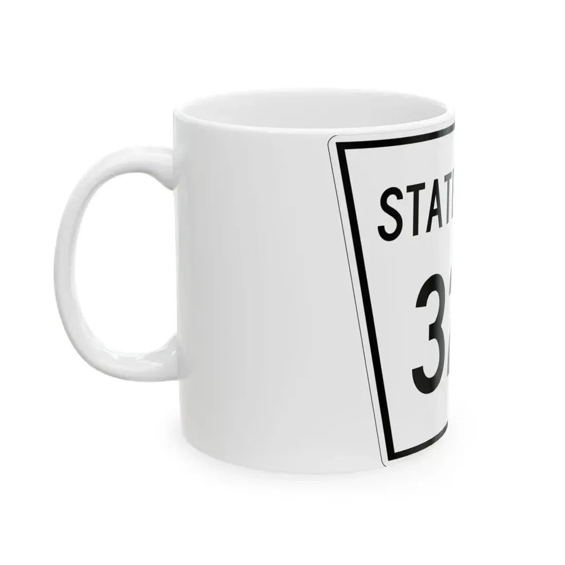 Nebraska State Spur 320 (Nebraska) (Road Sign) White Coffee Mug - Go Mug Yourself