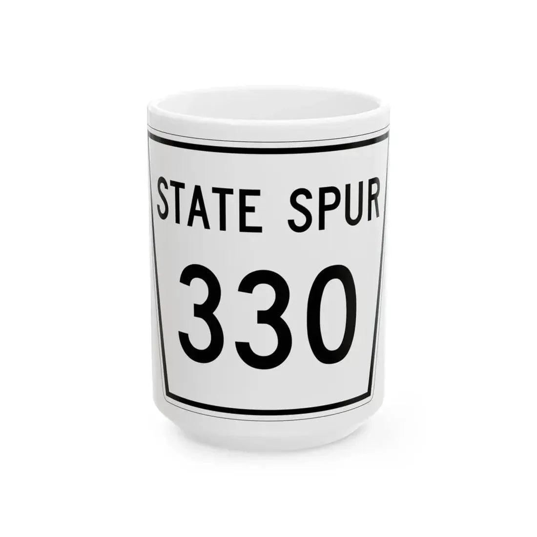 Nebraska State Spur 330 (Nebraska) (Road Sign) White Coffee Mug 15oz - Go Mug Yourself