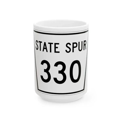 Nebraska State Spur 330 (Nebraska) (Road Sign) White Coffee Mug 15oz - Go Mug Yourself