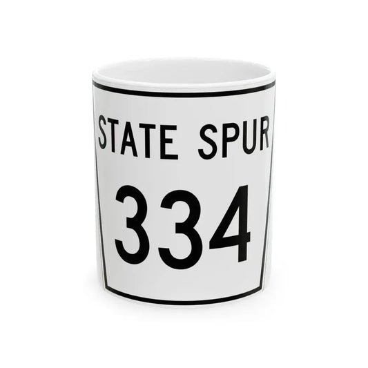 Nebraska State Spur 334 (Nebraska) (Road Sign) White Coffee Mug 11oz - Go Mug Yourself