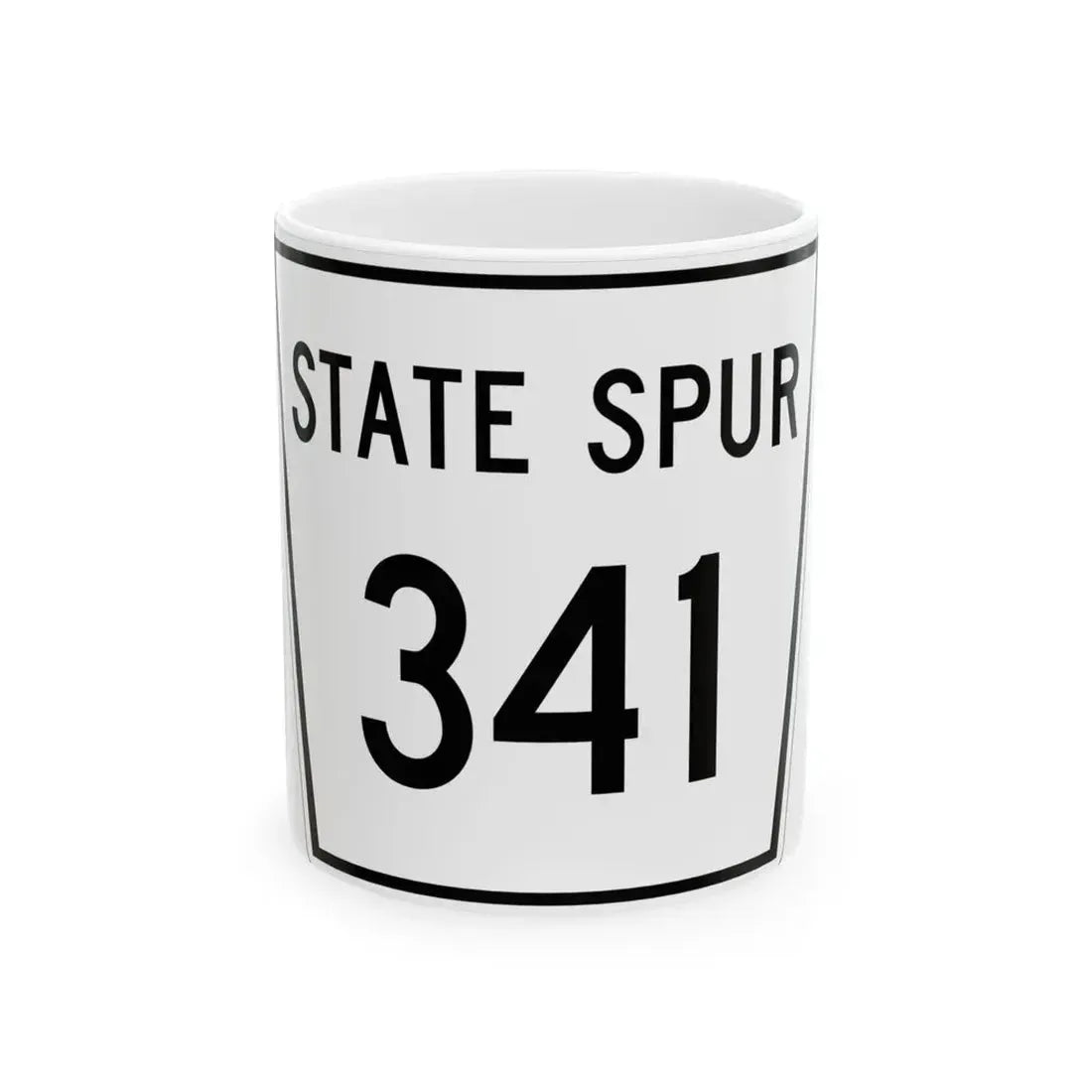 Nebraska State Spur 341 (Nebraska) (Road Sign) White Coffee Mug 11oz - Go Mug Yourself