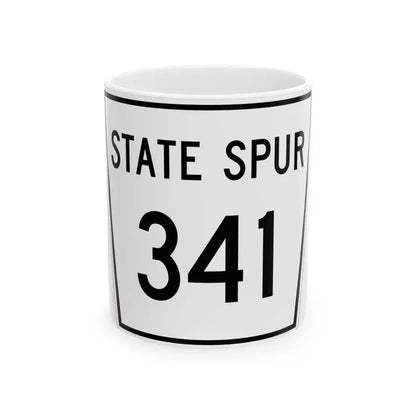 Nebraska State Spur 341 (Nebraska) (Road Sign) White Coffee Mug 11oz - Go Mug Yourself