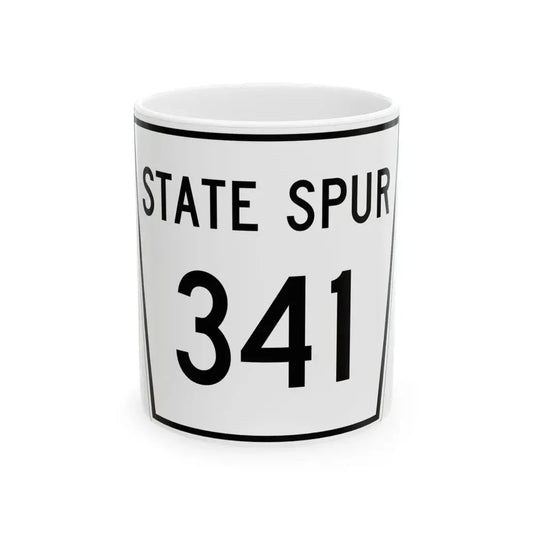 Nebraska State Spur 341 (Nebraska) (Road Sign) White Coffee Mug 11oz - Go Mug Yourself