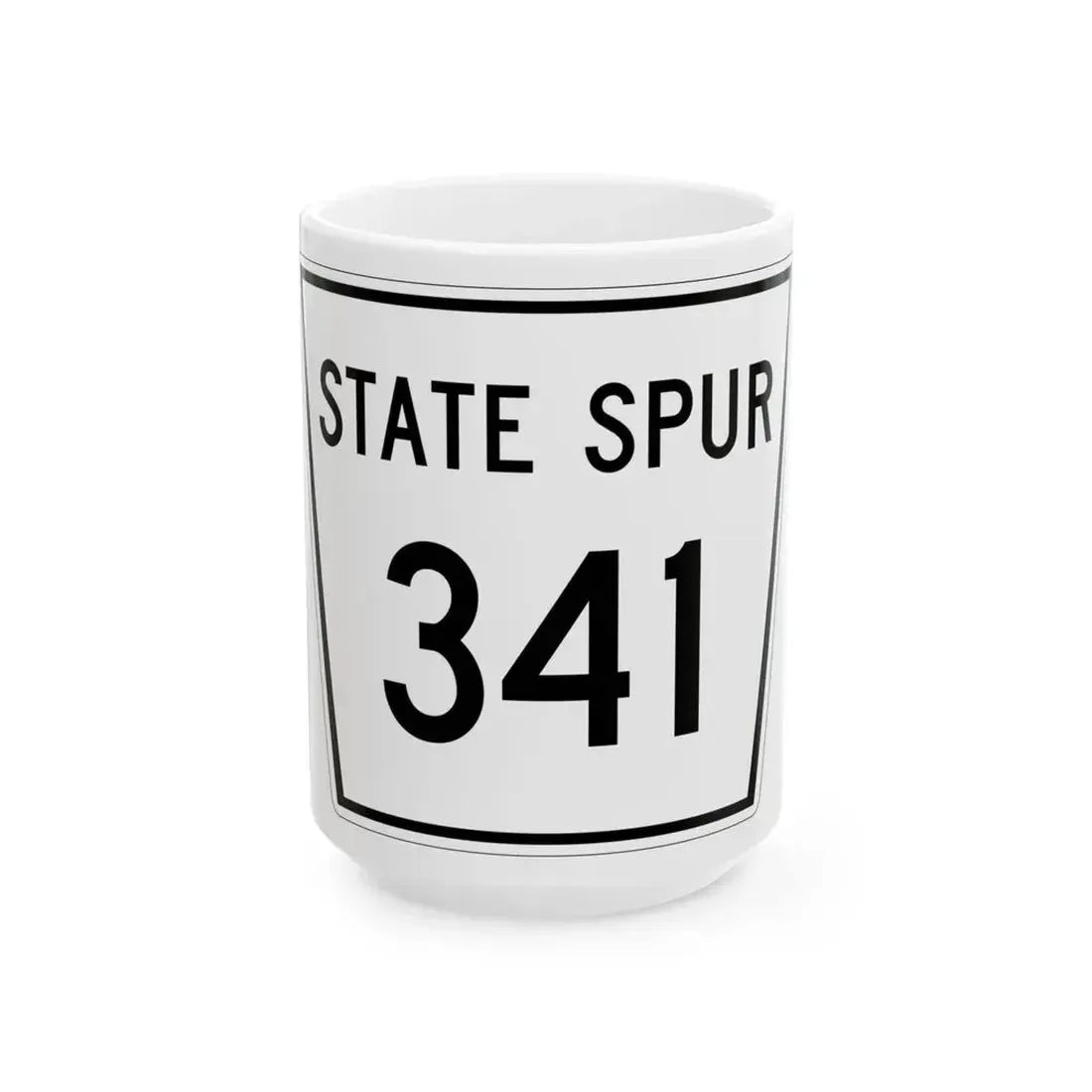 Nebraska State Spur 341 (Nebraska) (Road Sign) White Coffee Mug 15oz - Go Mug Yourself