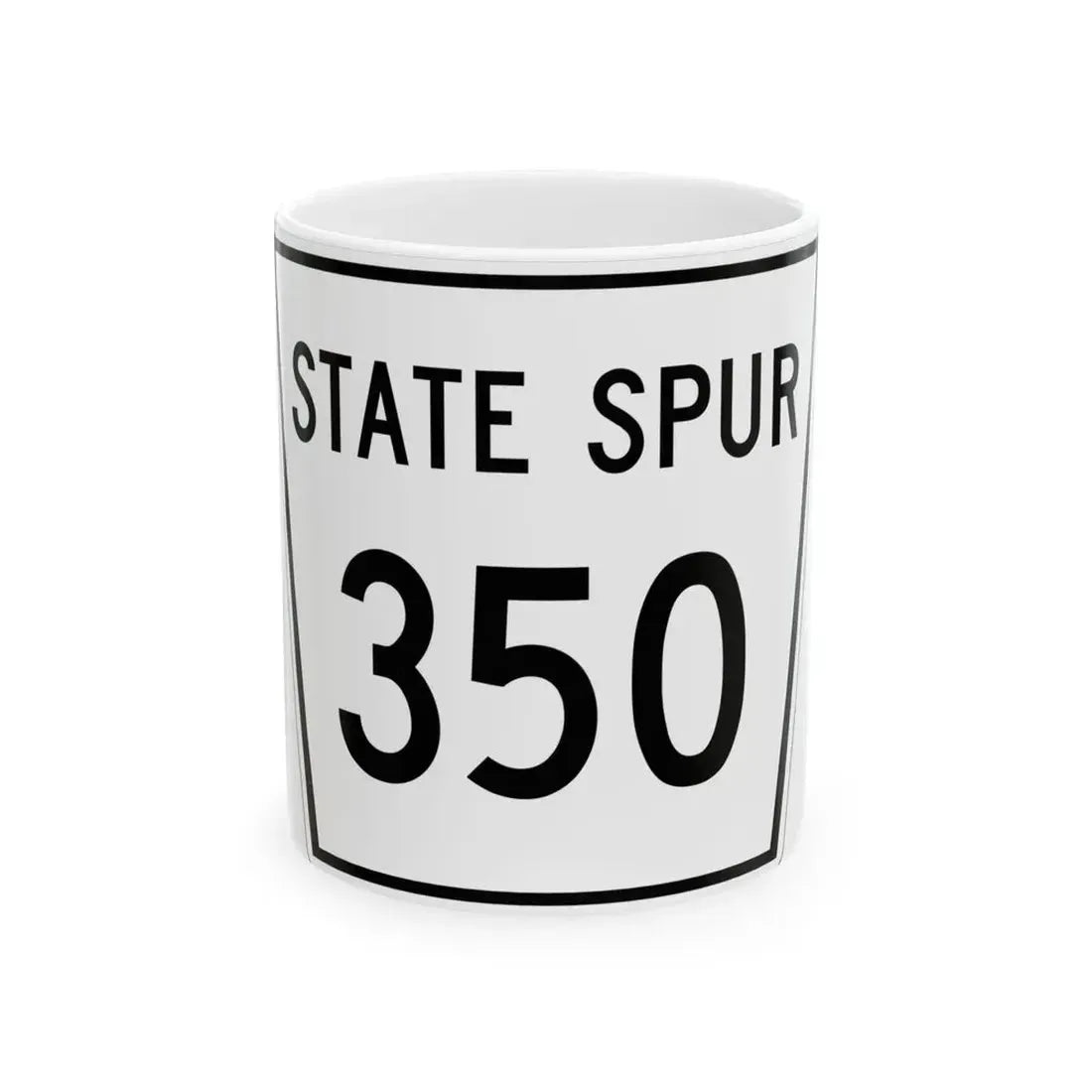 Nebraska State Spur 350 (Nebraska) (Road Sign) White Coffee Mug 11oz - Go Mug Yourself