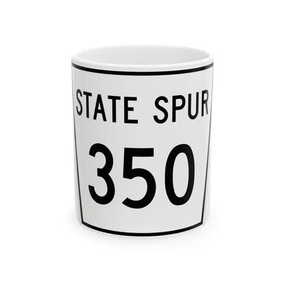 Nebraska State Spur 350 (Nebraska) (Road Sign) White Coffee Mug 11oz - Go Mug Yourself
