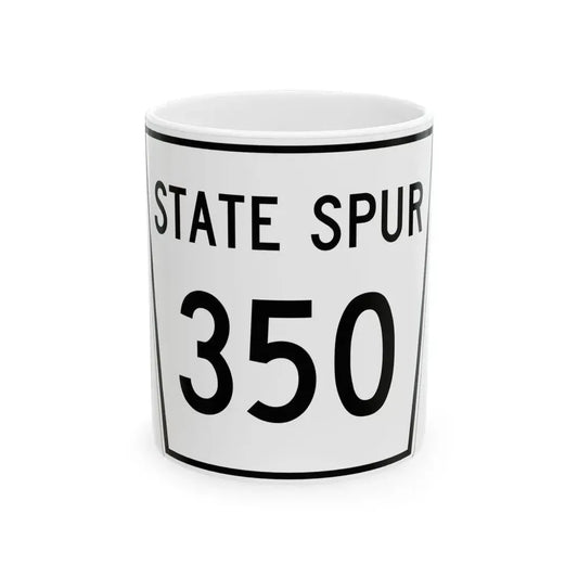 Nebraska State Spur 350 (Nebraska) (Road Sign) White Coffee Mug 11oz - Go Mug Yourself