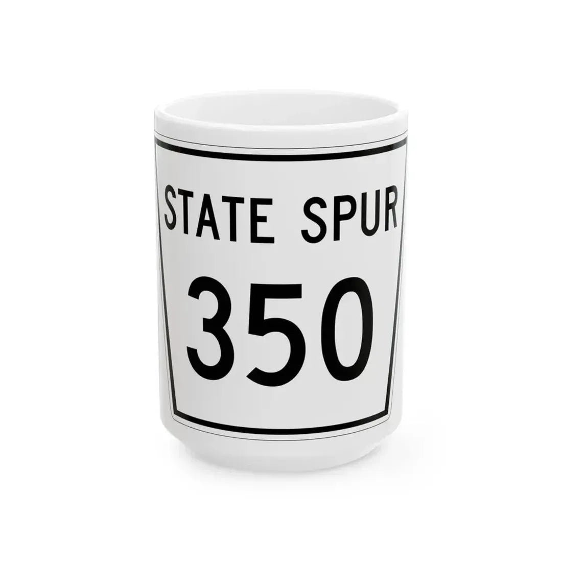 Nebraska State Spur 350 (Nebraska) (Road Sign) White Coffee Mug 15oz - Go Mug Yourself
